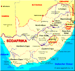 Karte von Südafrika