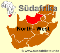 Lage der Provinz North West in Südafrika