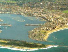 Blick auf den Hafen von Durban