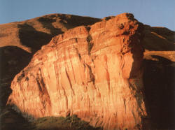 Die beieinduckenden roten Sandsteinfelsen im Golden Gate Highlands National Park