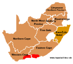 Lage der Garden Route in Südafrika